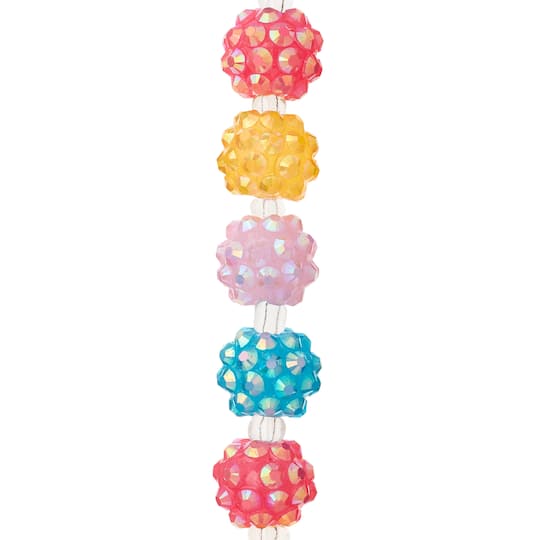 12 Pack: Multicolor Cluster Faceted Round Beads, 12mm by Bead Landing™